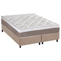Cama Box Queen: Colchão Molas MasterPocket Ensacadas Herval C1624 + Base CRC Suede Clean (158x198)