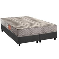 Cama Box Queen: Colchão Espuma D45 Paropas Pasquale Gray + Base CRC Suede Gray (158x198)