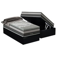 Cama Box Baú Solteiro: Colchão Molas MasterPocket Ensacadas Paropas Excellent Grafite + Base CRC Suede Black (88x188)