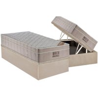Cama Box Baú CRC Solteiro +Colchão Molas Master Pocket Airtech Ortobom 88