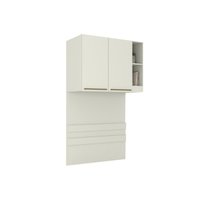 Módulos de Quarto Seletto Armário Ponte Aéreo Solteiro MC12 c/ 2 Portas e 2 Nichos Areia - Henn