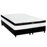Cama Box Queen: Colchão Molas MasterPocket Ensacadas Luckspuma Gold Line Elastic Gel + Base CRC Suede Black (158x198)