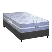 Cama Box Solteiro: Colchão Molas MasterPocket Ensacadas Paropas Like + Base CRC Suede Gray (88x188)