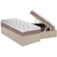 Cama Box Baú CRC Solteiro +Colchão Molas Master Pocket Brunei C1624 Herval -