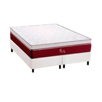 Cama Box Queen: Colchão Molas MasterPocket Ensacadas Polar Rubi + Base CRC Corano White (158x198)