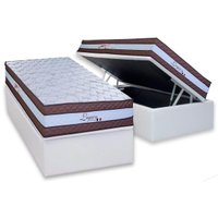 Cama Box Baú CRC Solteiro +Colchão Molas Master Pocket Legacy Paropas 88