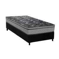 Conjunto Box Solteiro: Colchão Anatômico Paropas D28 Conforto Ultra Firme + Base CRC Suede Black (88x188)