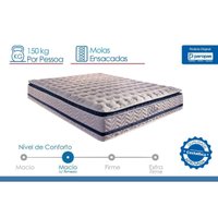 Cama Box Solteiro: Colchão Molas Paropas Ensacadas Blue + Base CRC Rústico White(88x188)