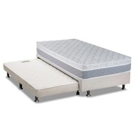 Cama Box c/Aux CRC Solteiro +Colchão Molas Aspen Luckspuma -