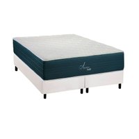 Cama Box Queen: Colchão Molas Ensacadas Polar Aquariuns + Base CRC Corano White (158x198)