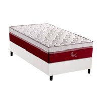 Conjunto Box Solteiro: Colchão Molas Polar Ensacadas Rubi + Base CRC Corano White (88x188)