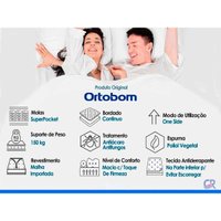 Cama Box Solteiro: Colchão Molas Ensacadas Ortobom Freedom+Box Universal CRC Camurça Black-88x188