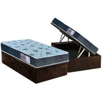 Cama Box Baú Solteiro + Colchão Ortopédico Orthoflex Cecina