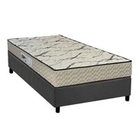Cama Box Solteiro: Colchão Espuma D33 Paropas AG65 Max Sono Clean + Base CRC Suede Gray (88x188)