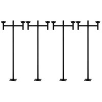Kit 4 Postes para Jardim Preto Alumínio Iluminação Externa 2,2m Global Dital