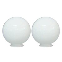 Kit 2 Globos para Poste Iluminação Externa 30cm Leitoso Decorativo Pvc Global Dital