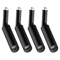 Kit 4 Spots Cilíndricos Iluminação Direcionável para Perfilado G9 Preto Alumínio Neo Dital