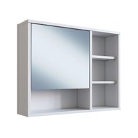 Armário Espelheira Para Banheiro 60cm Com 1 Porta Branco