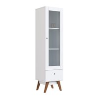 Cristaleira Retrô Com 1 Porta E 1 Gaveta Branco