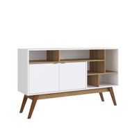 Aparador Com 2 Portas E 6 Nichos Branco Mel