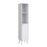 Armário Multiuso Para Banheiro Com 1 Porta 4 Prateleira Branco