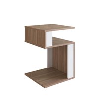Mesa De Canto Lateral Para Apoio Com Nichos Montana Branco