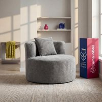 Poltrona Redonda Lena Xpand Tech Tecido Velourê Cinza Claro Cama inBox