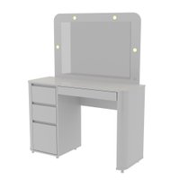 Penteadeira Camarim Luxo Com Espelho 3 Gavetas Organizadoras Design Moderno Maquiagem Quarto Branco