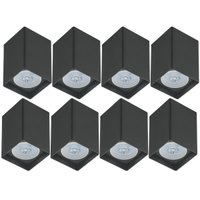 Kit 8 Spots Quadrado Preto de Sobrepor Termoplástico Lâmpada Par20 Alta Dital Cozinha Sala