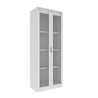 Cristaleira Vertical 2 Portas de Vidro 3 Prateleiras 160,5cmx60cm CR6004 Branco
