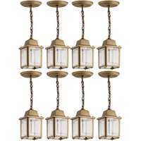 Conjunto 8 Pendentes de Teto Vintage Luminárias 37cm Externas Internas Ouro Velho Dital