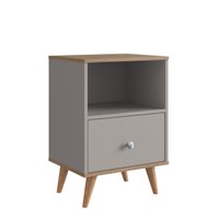 Mesa De Cabeceira Retrô Com 1 Gaveta Fume Montana