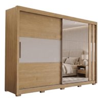 Guarda Roupas Casal com Espelho 2 Portas de Correr 4 Gavetas 100% MDF Imola