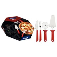 Kit Pizza Tramontina Aço Inox e Polipropileno Vermelho 14 Peças