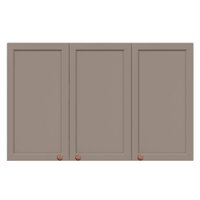 Armario Aereo 120 cm 3 Portas Unna Gris POLIMAN