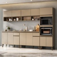 Armário de Cozinha Completa Atlanta Total Carraro Amêndoa