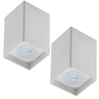 Kit 2 Spots de Teto Capa Quadrada Branco Termoplástico Bivolt Luminária Alta Dital