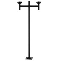 Poste Duplo para Jardim Preto Iluminação Externa em Alumínio 2,2m Global Dital