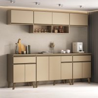 Armário de Cozinha Completa Atlanta Smart Carraro Amêndoa