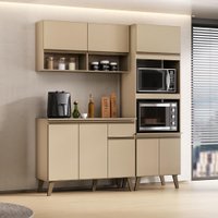 Armário de Cozinha Completa Atlanta Fit Carraro Amêndoa