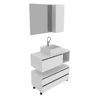 Conjunto Para Banheiro Bn3615 Branco Com Cuba Branca 35X34Cm Tecnomobili