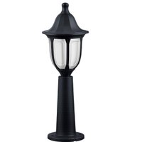 Poste Balizador Modena Preto Luminária em Termoplástico Lente Fosca E27 Jardim Quintal