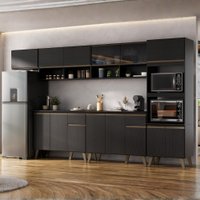 Armário de Cozinha Completa Atlanta Easy Carraro Preto Touch
