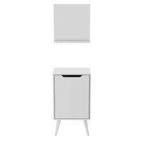 Conjunto Para Banheiro Balcão Com Espelho Sem Cuba 45Cm Bn3691 Tecnomobili Branco