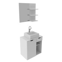 Conjunto Para Banheiro Bn3618 Branco Com Cuba Branca 35X34Cm Tecnomobili