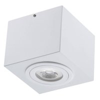 Plafon de Sobrepor Luminária Quadrada Branca Aluzinc Box Dital Sala Cozinha Escritório