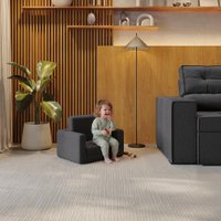 Mini Poltrona Infantil Multifuncional Kappesberg Bouclé Chumbo