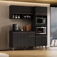Armário de Cozinha Completa Atlanta Fit Carraro Preto Touch