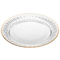Conjunto 2 Pratos de Sobremesa 20cm Cristal com Fio de Ouro Radial Lyor Mesa Posta