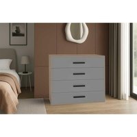 Cômoda Casal Valência c/4 Gavetas Freijo/Cinza - Politorno